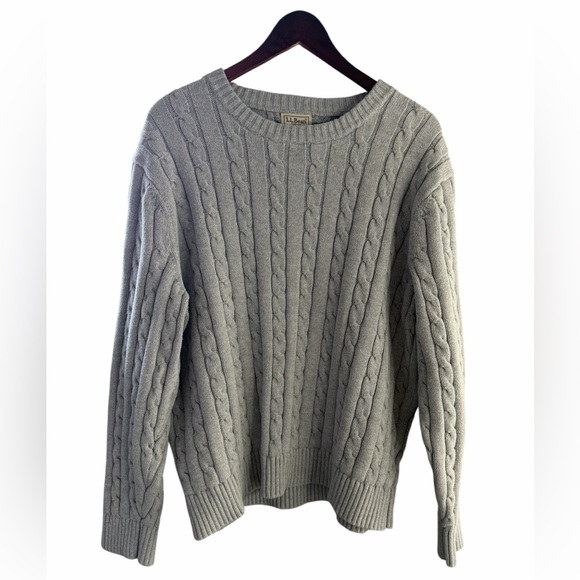 Vintage L.L Bean 100% Cotton Cable Knit Sweater - Picture 2 of 5